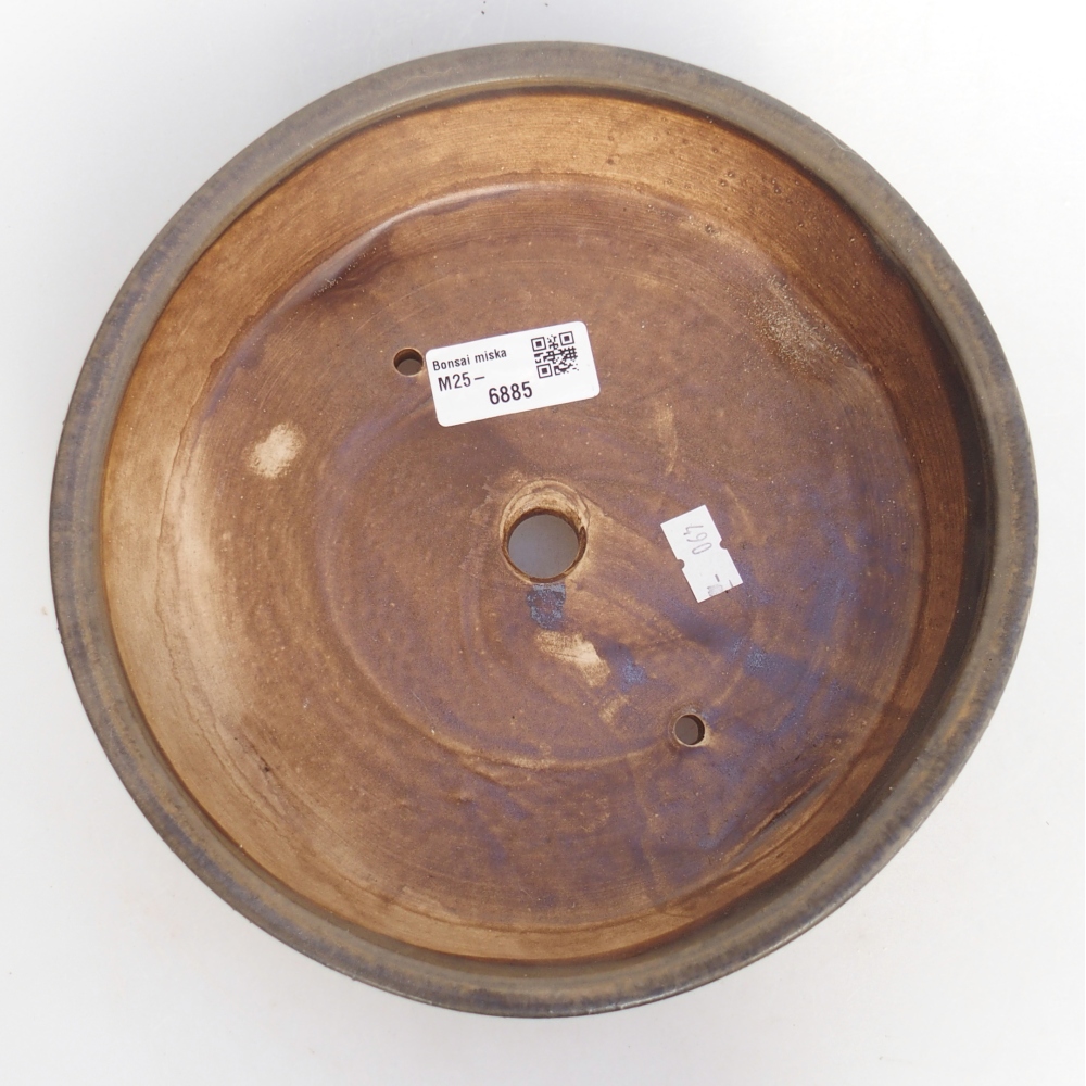 Ceramic bonsai bowl 21 x 21 x 6 cm, brown