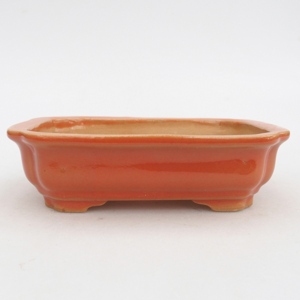 Ceramic bonsai bowl 14 x 11 x 4 cm, orange