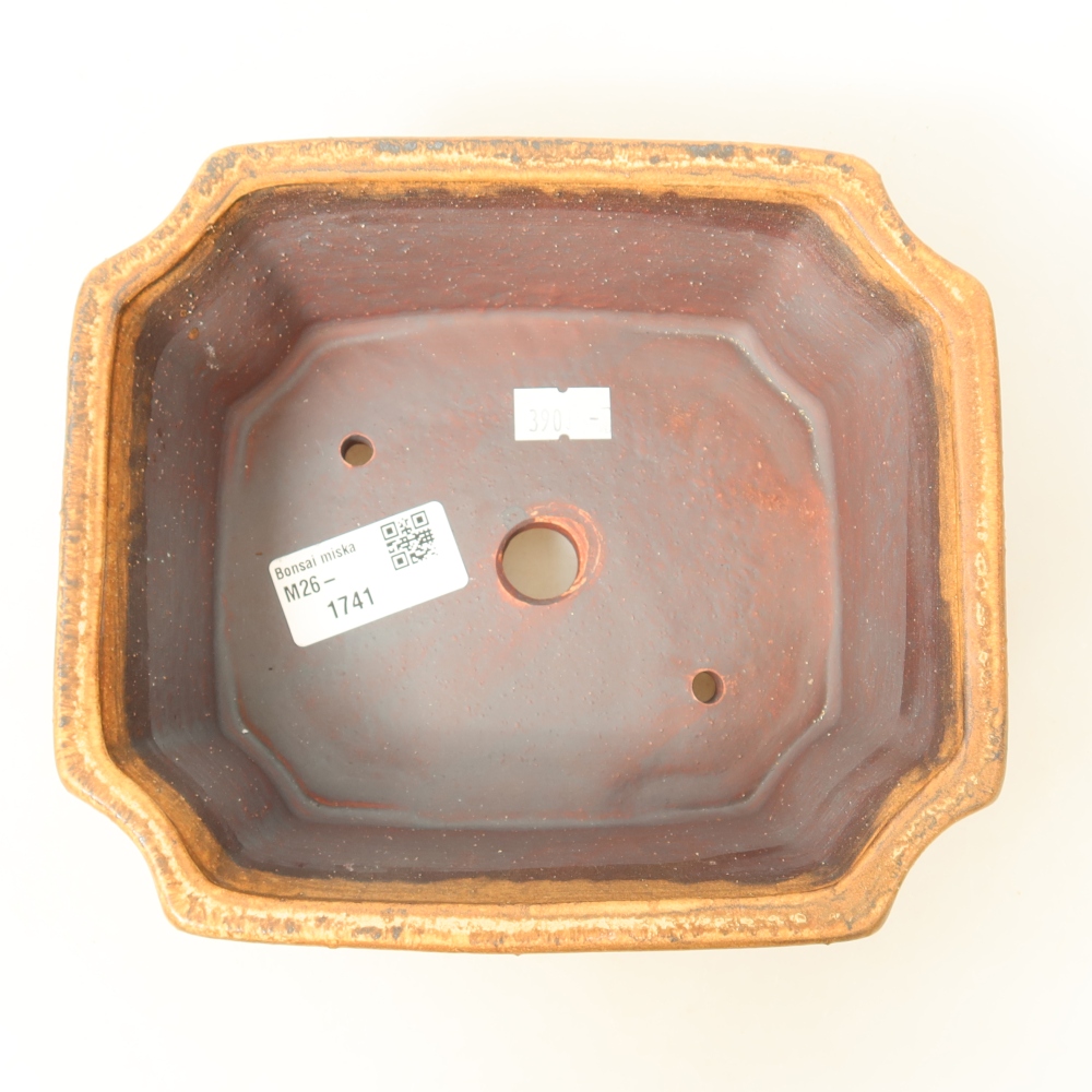 Ceramic bonsai pot, 18 x 15 x 6 cm, pink