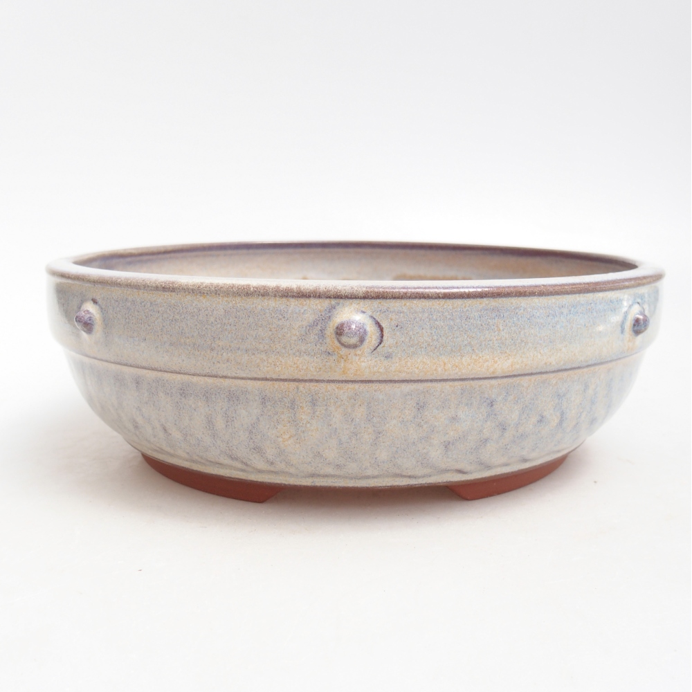 Ceramic bonsai bowl 20,5 x 20,5 x 6,5 cm, colour blue