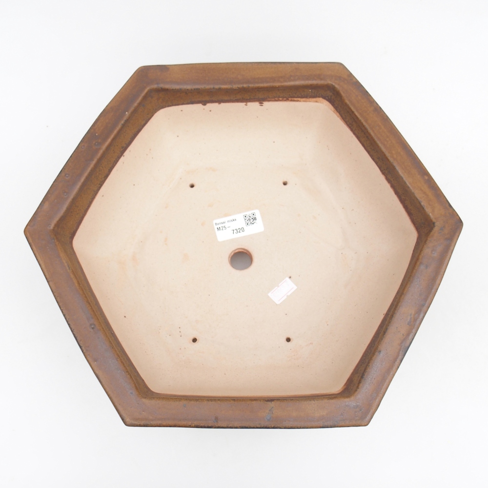 Ceramic bonsai bowl 32 x 28 x 10 cm, brown
