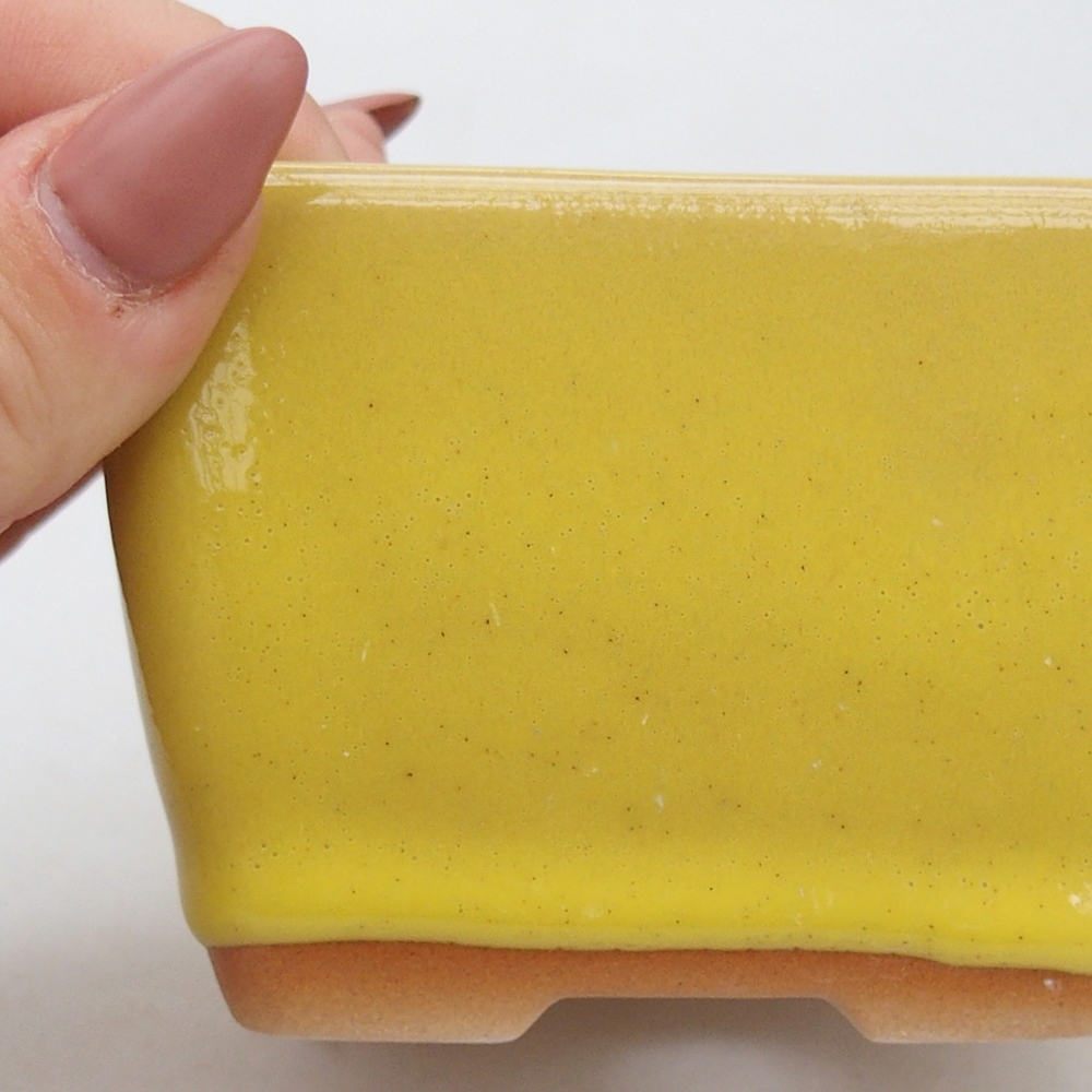 Ceramic bonsai bowl 8,5 x 8,5 x 6 cm, yellow