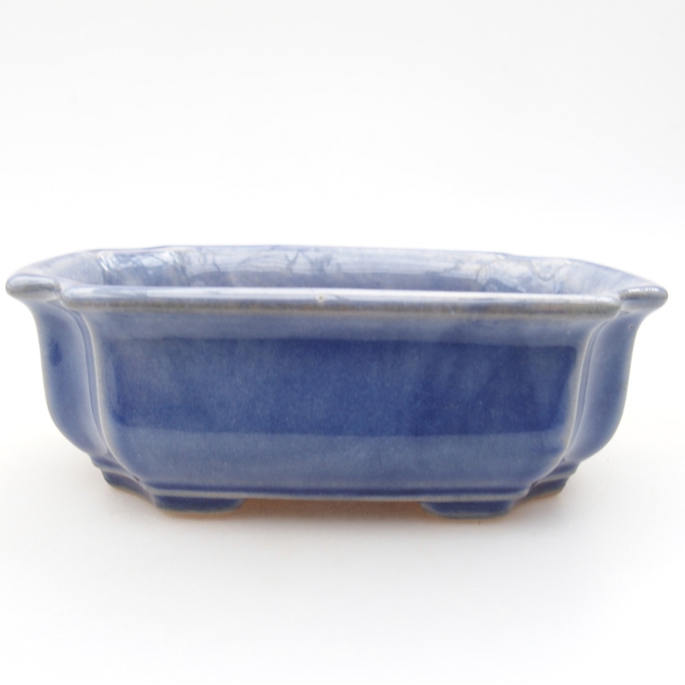 Ceramic bonsai bowl 11,5 x 8,5 x 4 cm, colour blue
