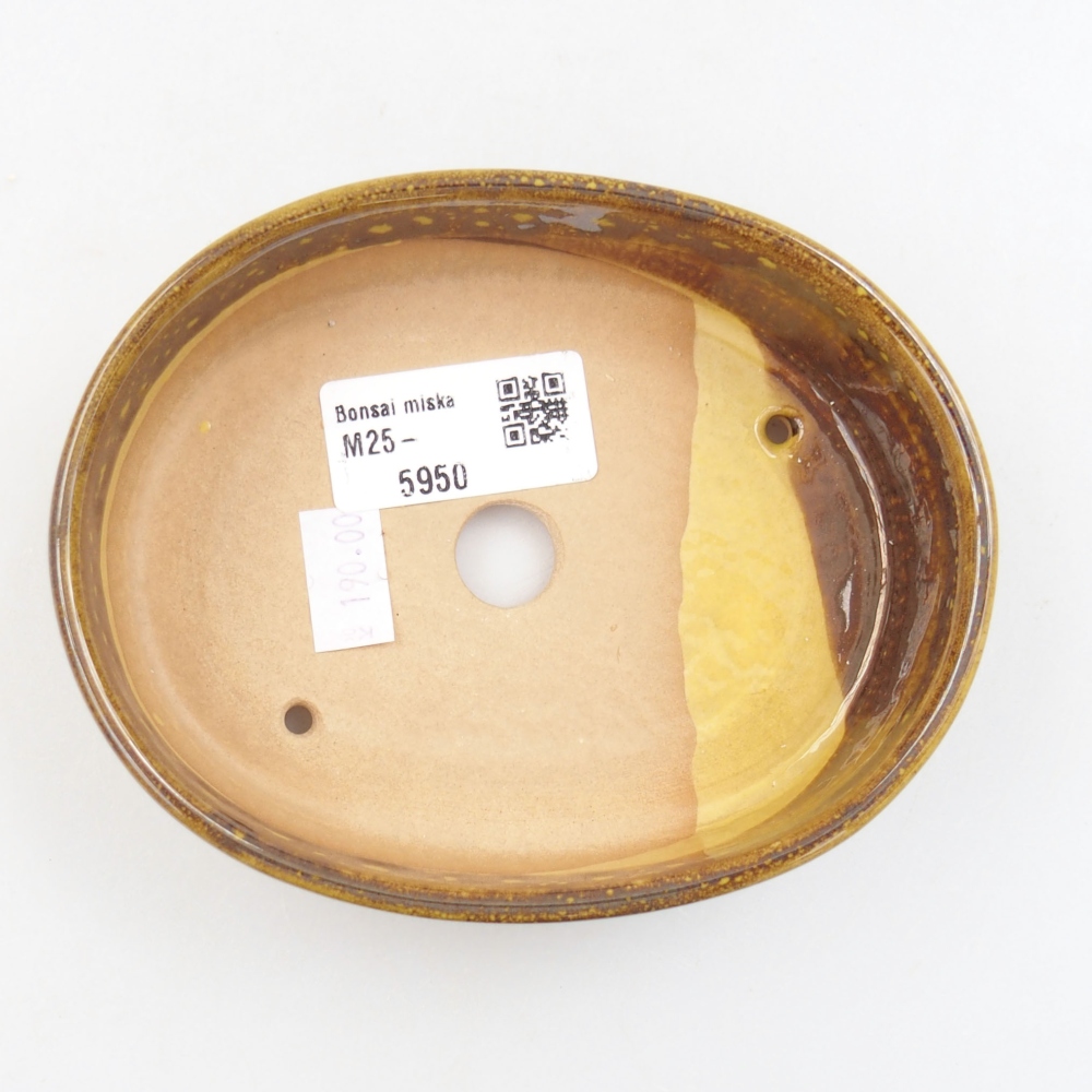 Ceramic bonsai bowl 13 x 10 x 4 cm, color yellow
