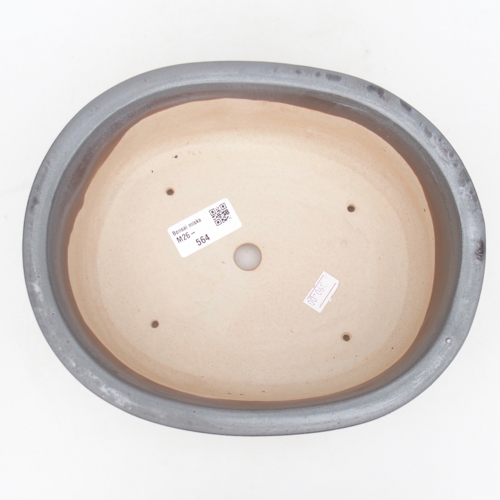 Ceramic bonsai bowl 23 x 19 x 7 cm, metal colour