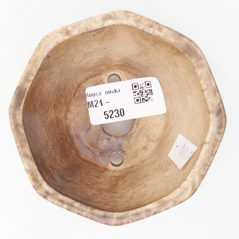 Ceramic bonsai bowl 8,5 x 8,5 x 6 cm, color beige