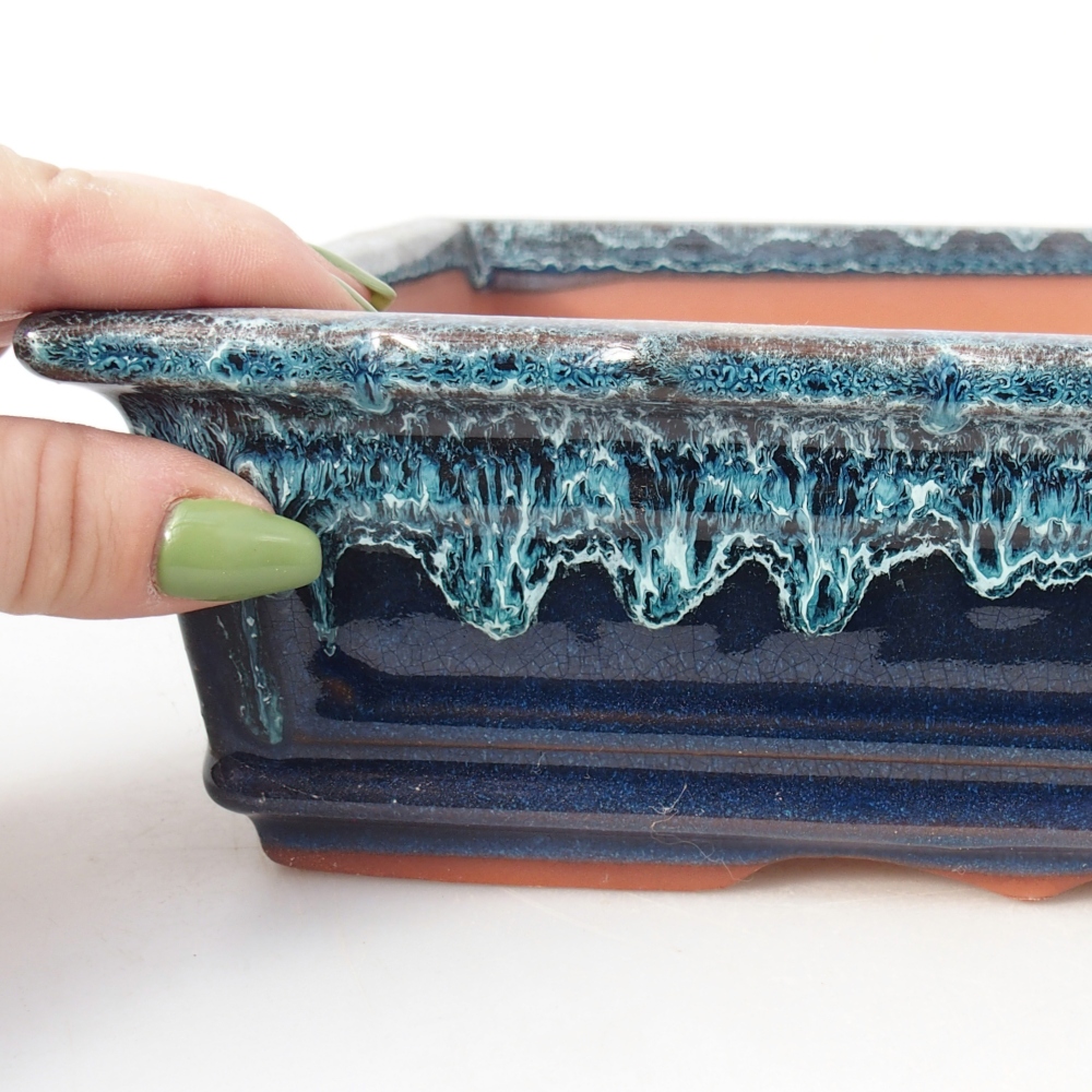 Bowl 32 x 22,5 x7 cm blue and white