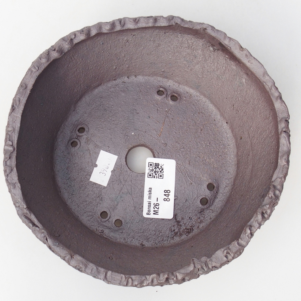 Ceramic bonsai bowl 17 x 16,5 x 6 cm, metal colour