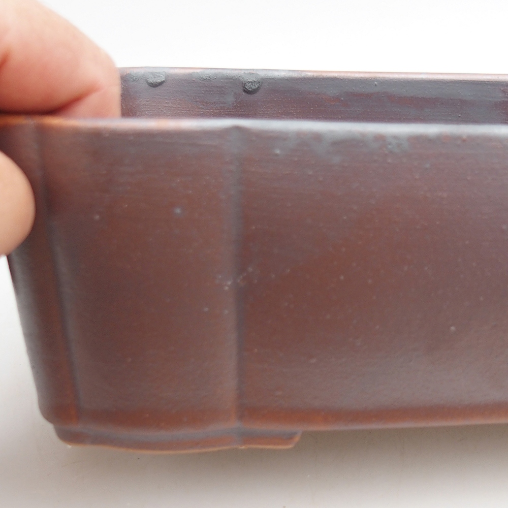 Ceramic bonsai bowl 20 x 17 x 7 cm, metal colour