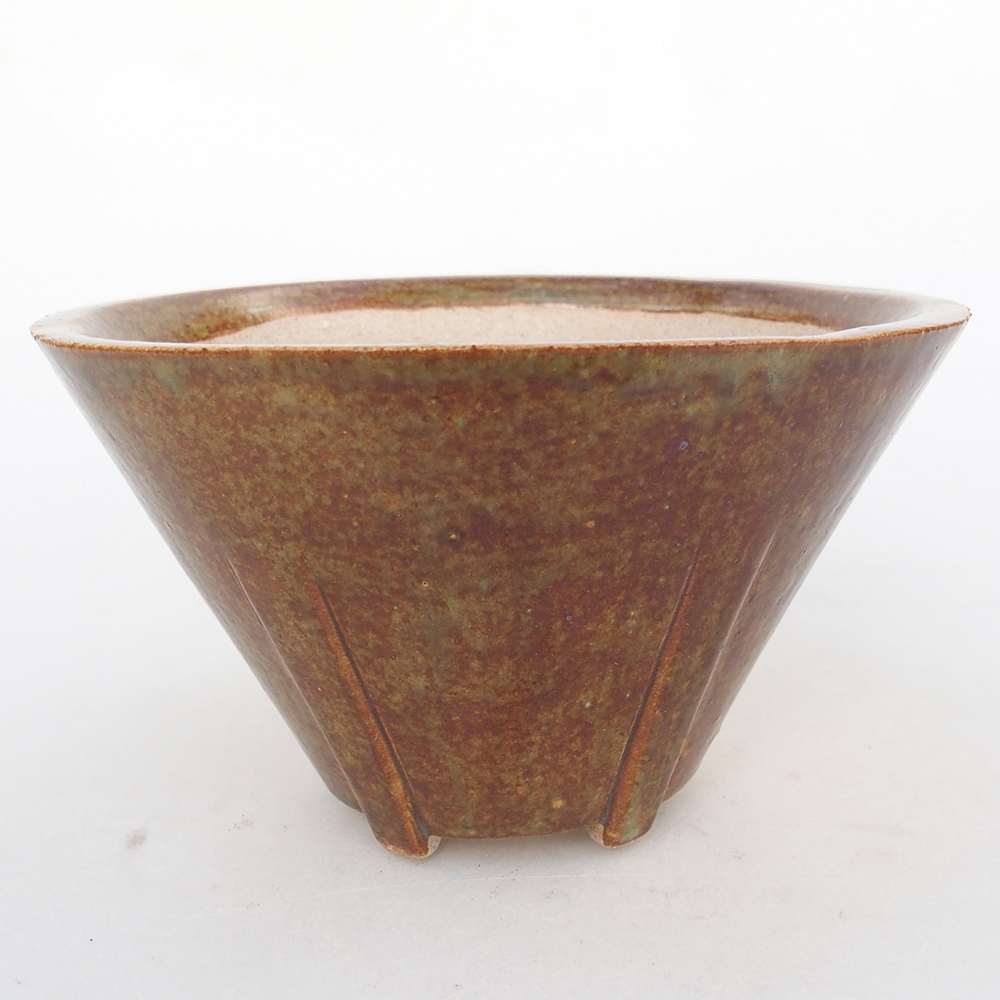 Ceramic bonsai bowl 15 x 15 x 9 cm, brown