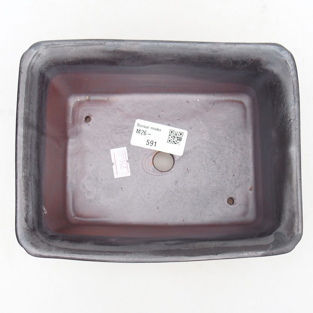 Ceramic bonsai bowl 18 x 14 x 7,5 cm, black