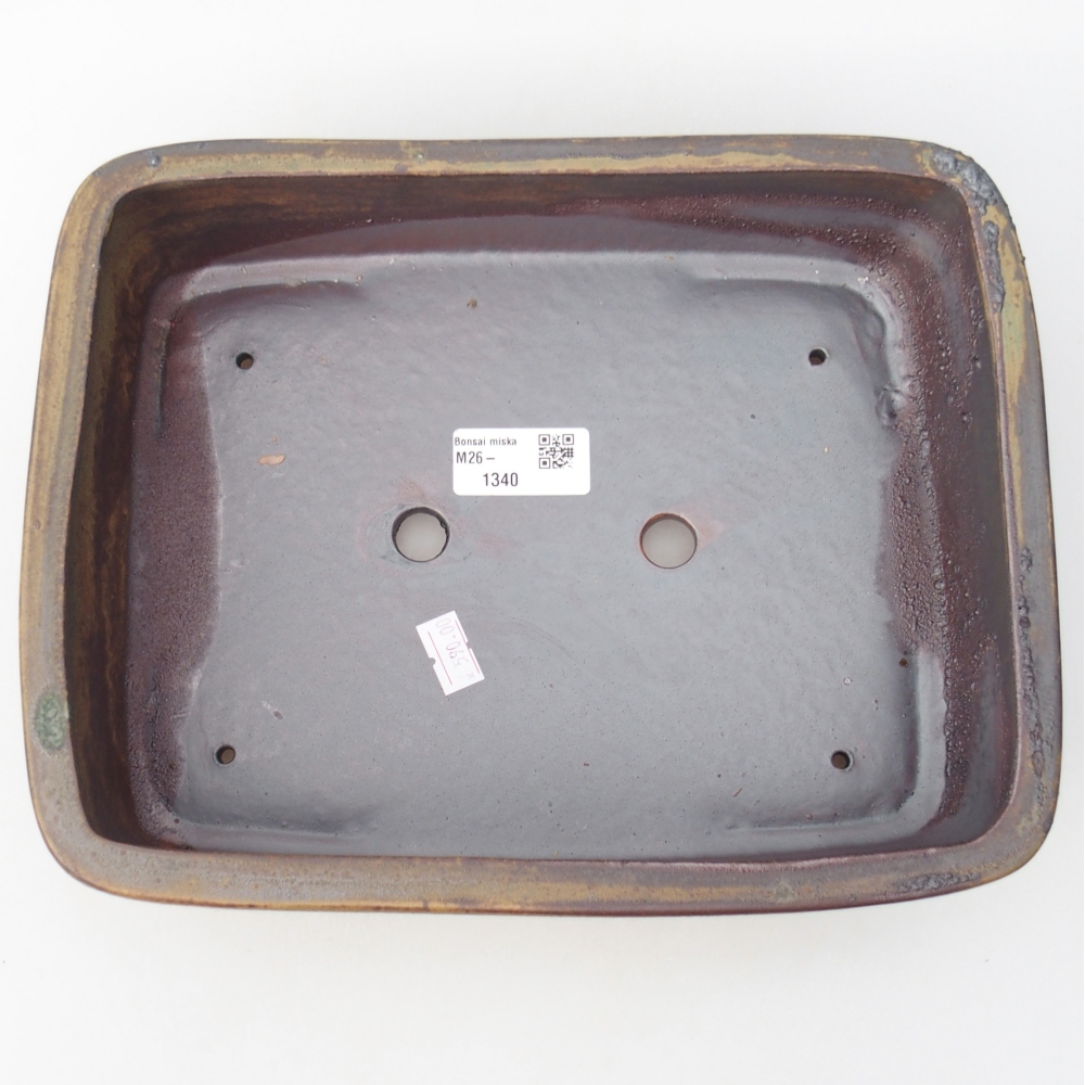Ceramic bonsai bowl 26,5 x 20,5 x 6,5 cm, brown