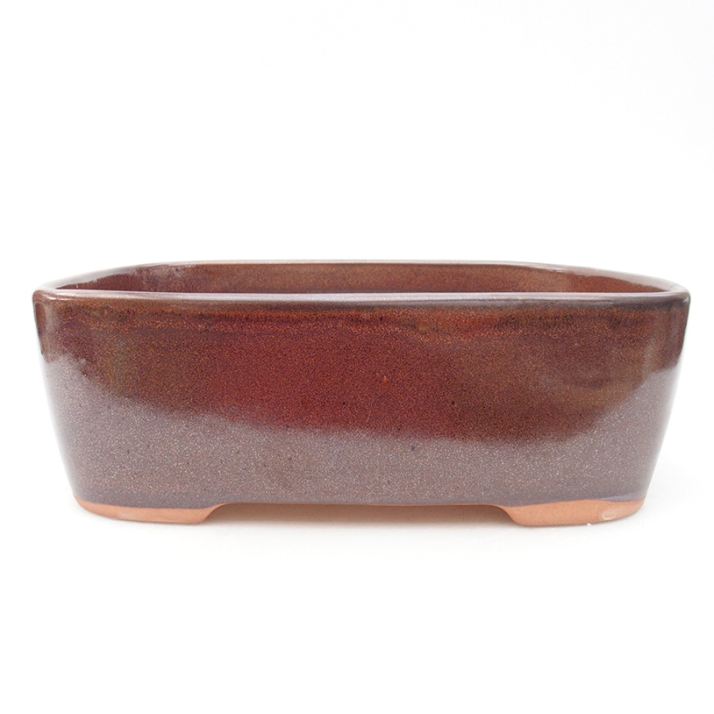 Ceramic bonsai bowl 23 x 18 x 7,5 cm, color brown