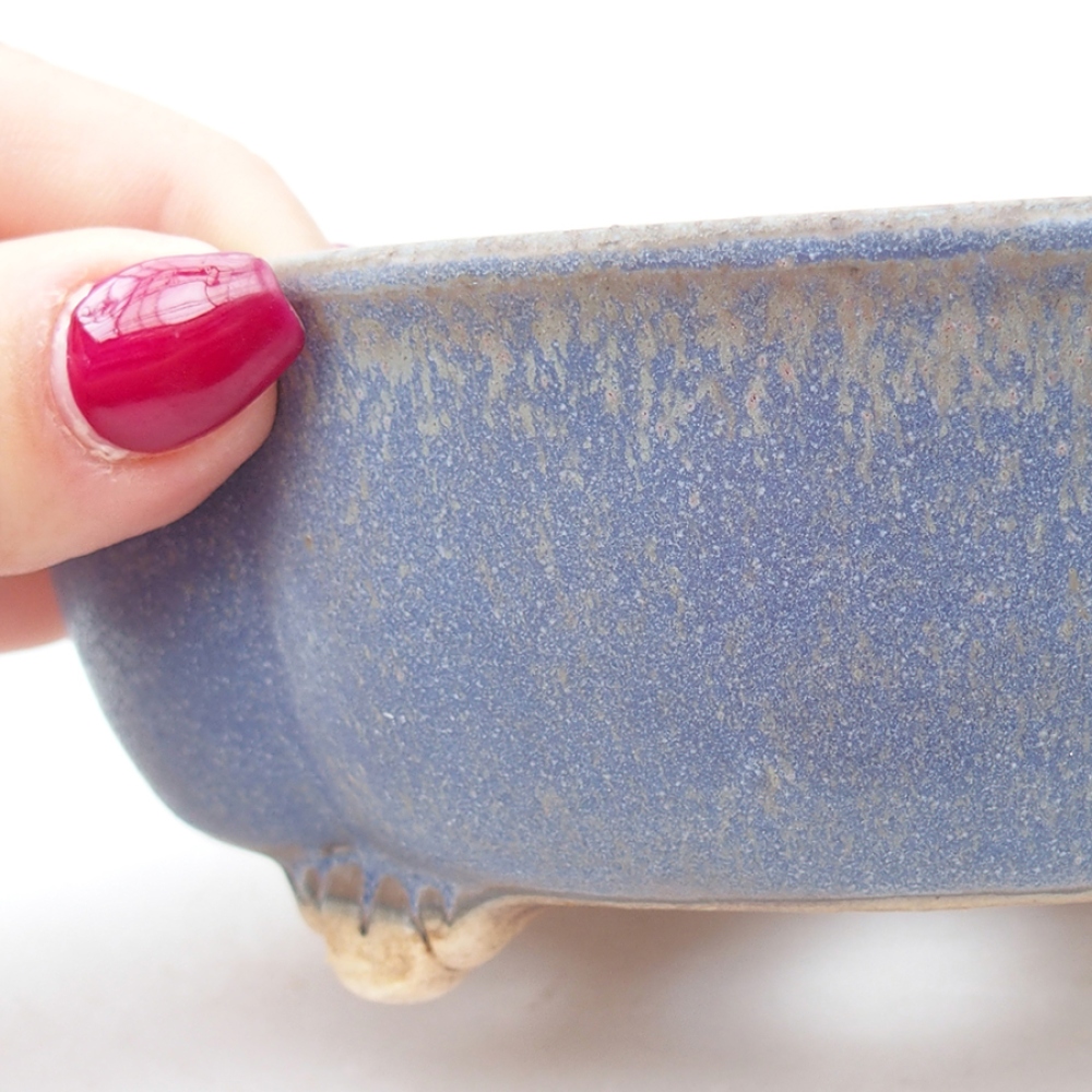 Ceramic bonsai bowl 13,5 x 13 x 5 cm, color blue