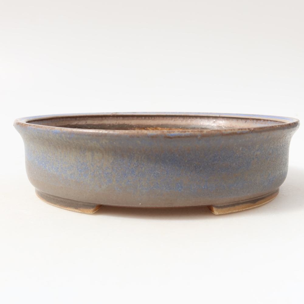 Ceramic bonsai pot, 18 x 16.5 x 4.5 cm, blue