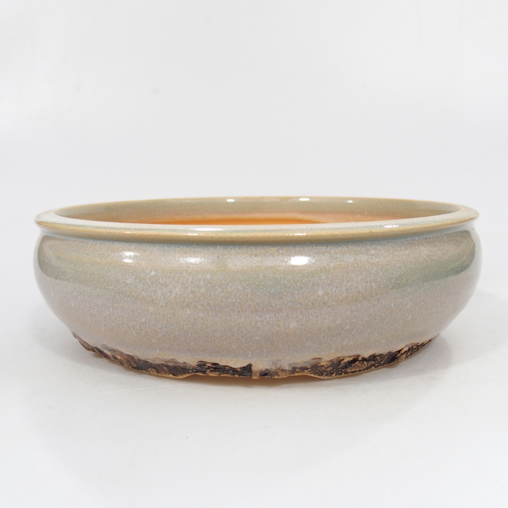 Ceramic bonsai bowl 19 x 19 x 6 cm, green