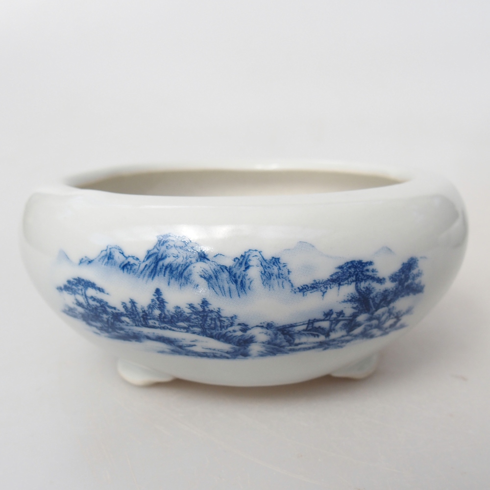 Ceramic bonsai bowl 10 x 10 x 5 cm, colour white