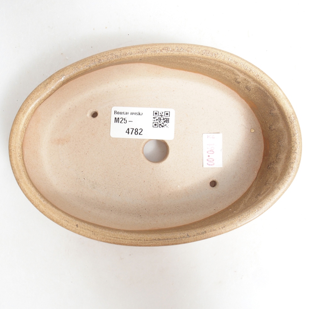 Ceramic bonsai bowl 16,5 x 11 x 4 cm, color beige