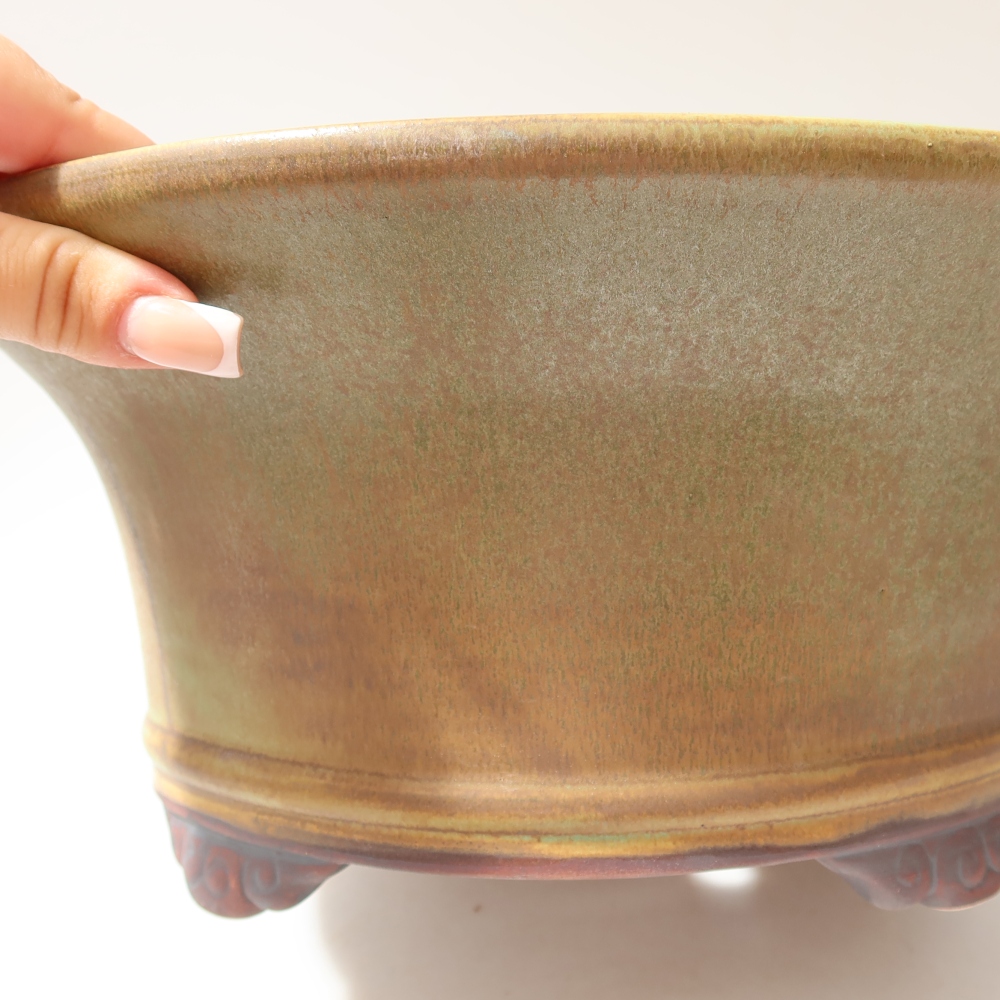 Ceramic bonsai bowl 32 x 32 x 14 cm, green