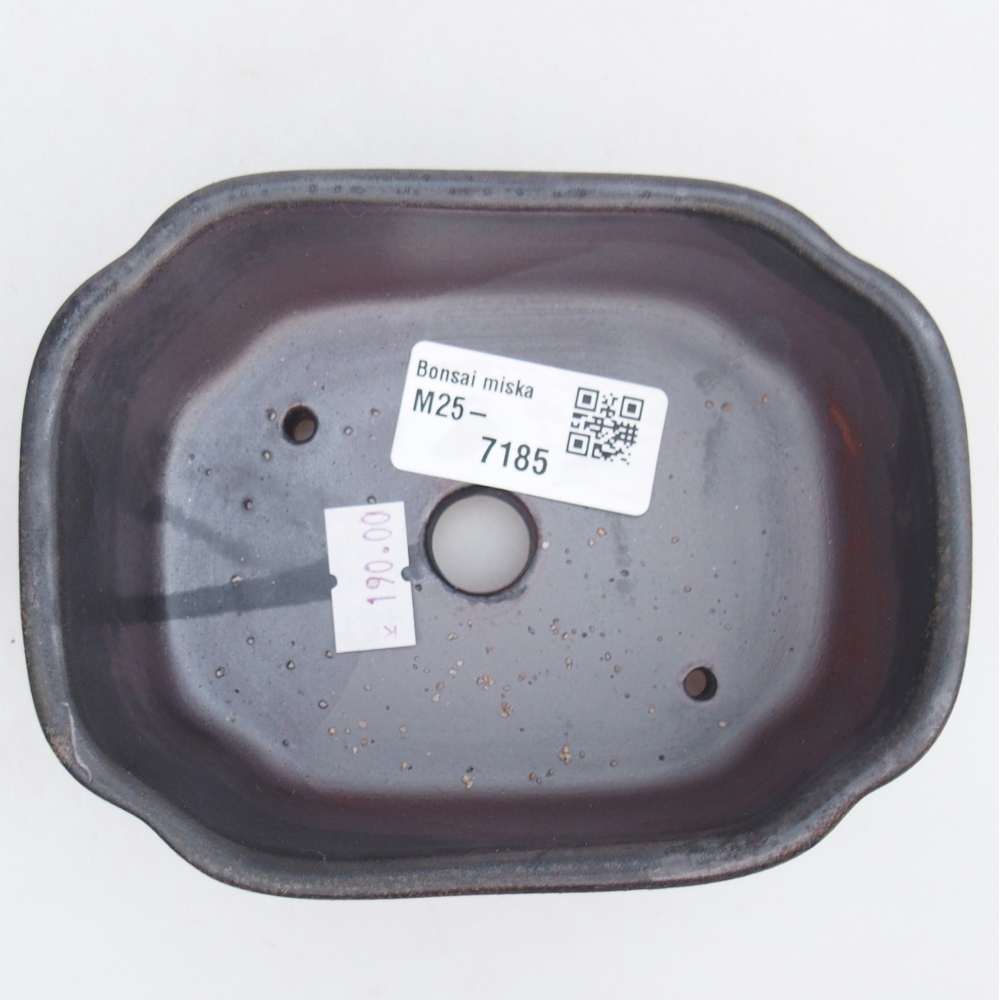 Ceramic bonsai bowl 12,5 x 9,5 x 4,5 cm, grey