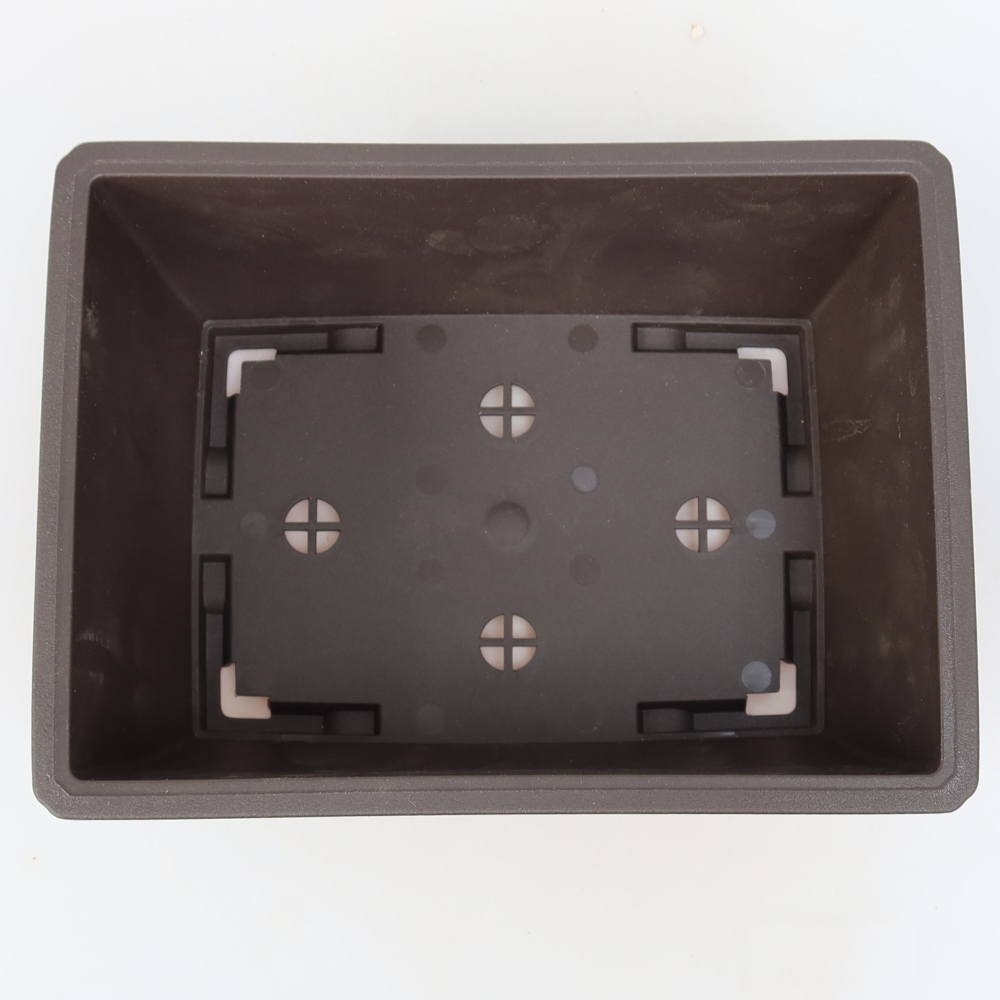 MP-2vacl Brown Plastic Bonsai Pot - 20 x 14.5 x 7.5 cm