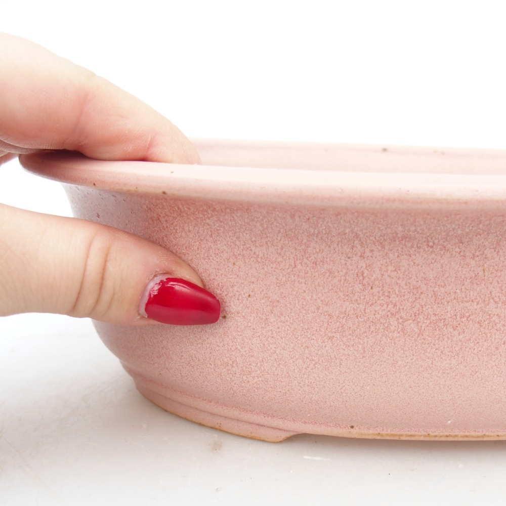 Ceramic bonsai bowl 23 x 19 x 7 cm, pink