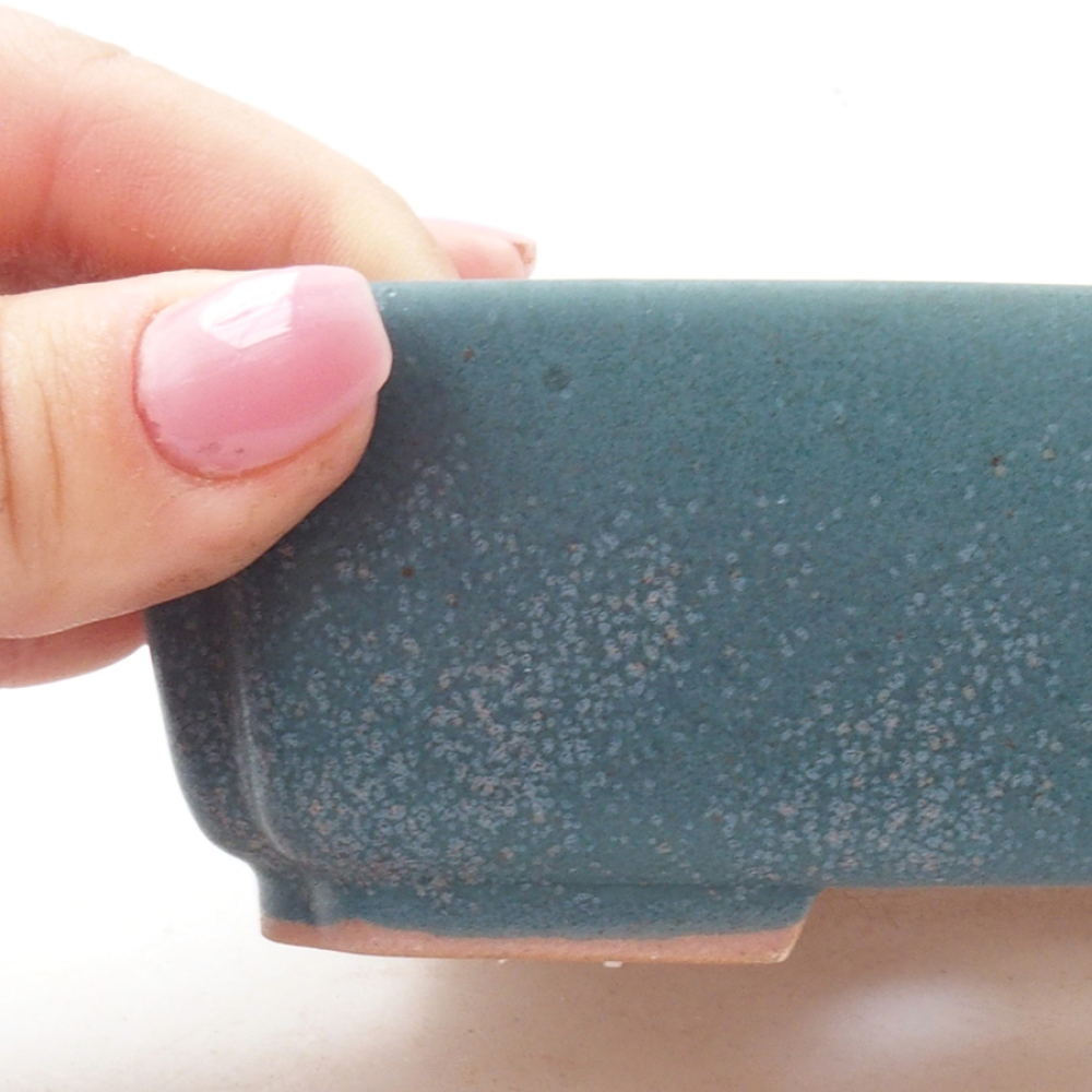 Ceramic bonsai bowl 15 x 12 x 4 cm, color blue