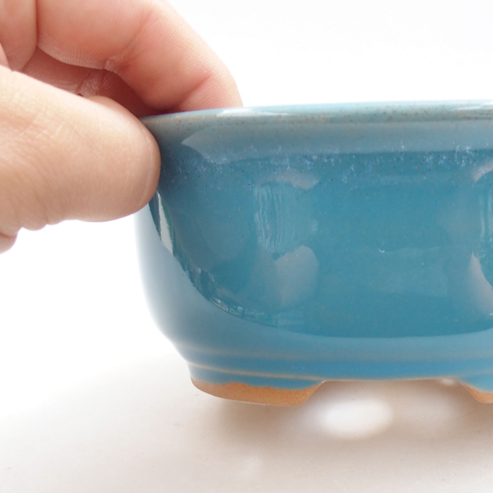 Ceramic bonsai bowl 12,5 x 10,5 x 5,5 cm, color blue