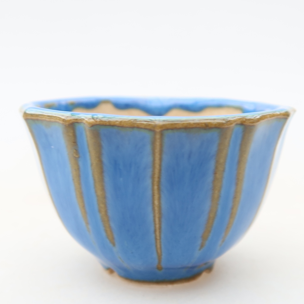 Ceramic bonsai pot, 5.5 x 5.5 x 3.5 cm, blue
