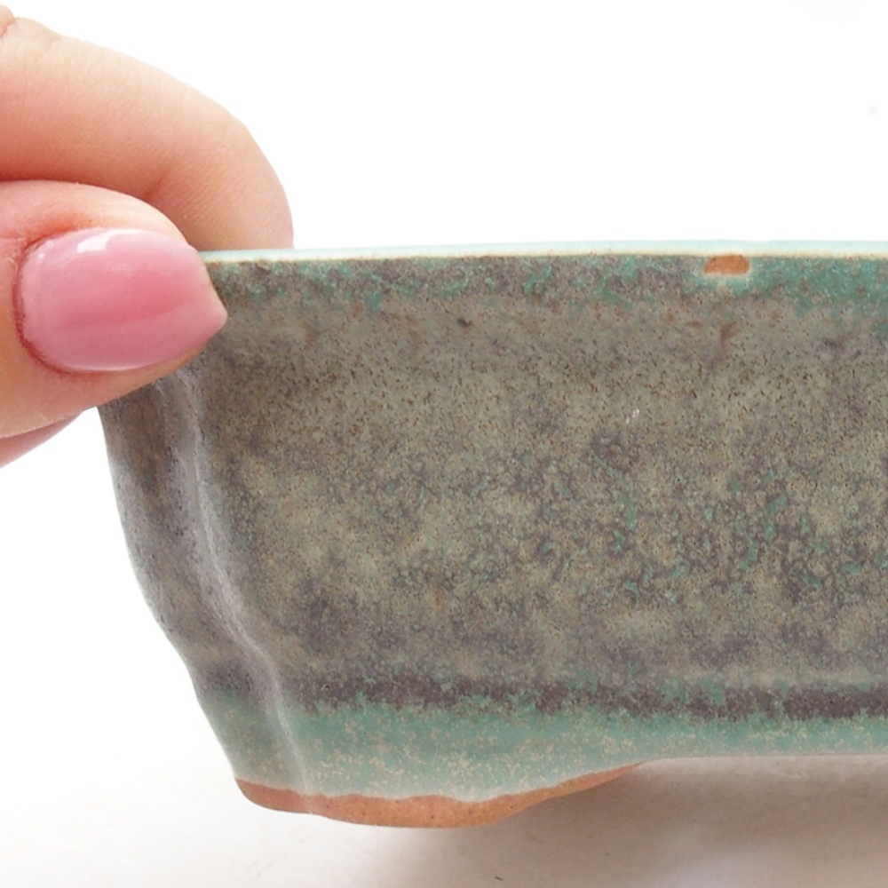 Ceramic bonsai bowl 16 x 12 x 5 cm, color green
