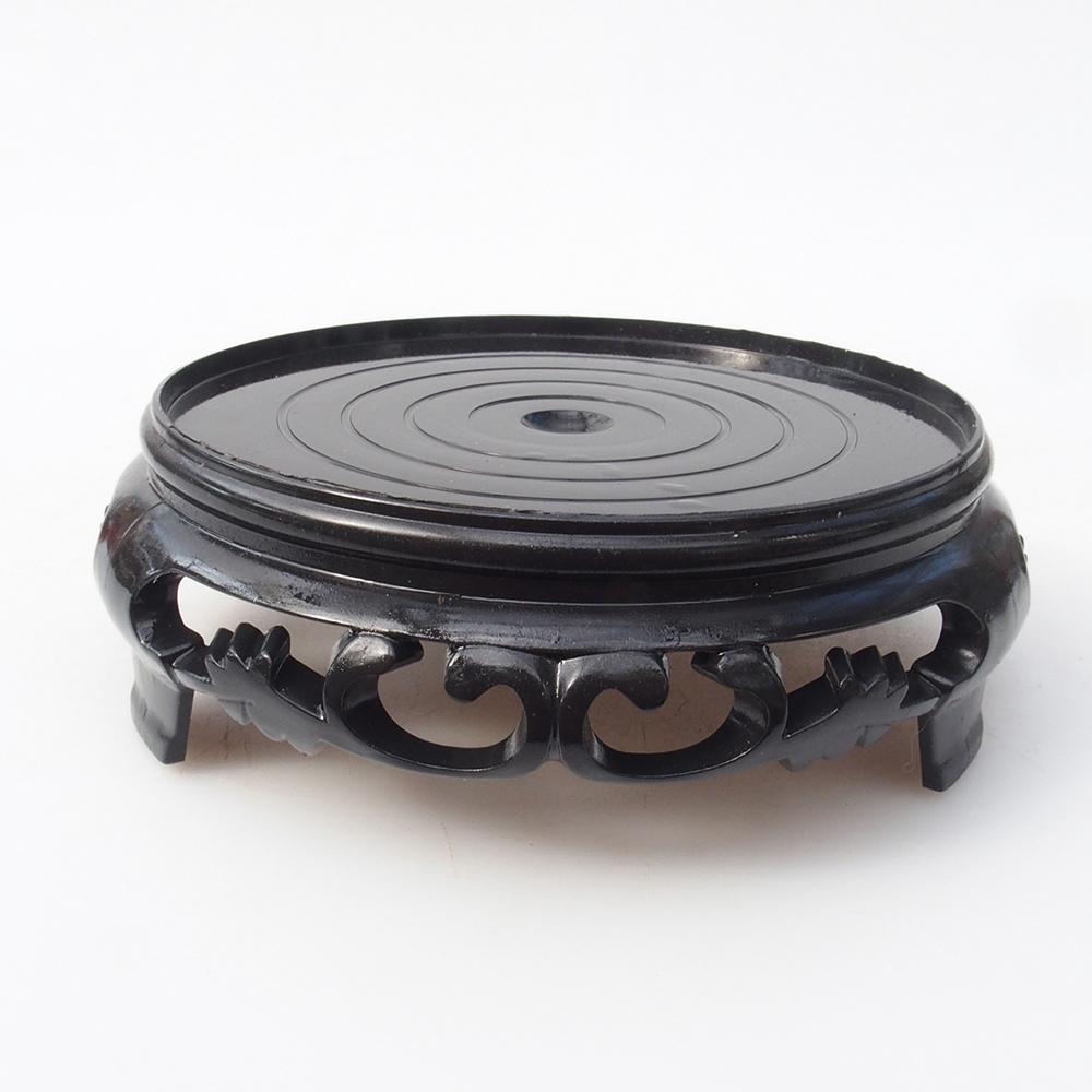 Bonsai table plastic round 11 x 11 x 3,5 cm, color black
