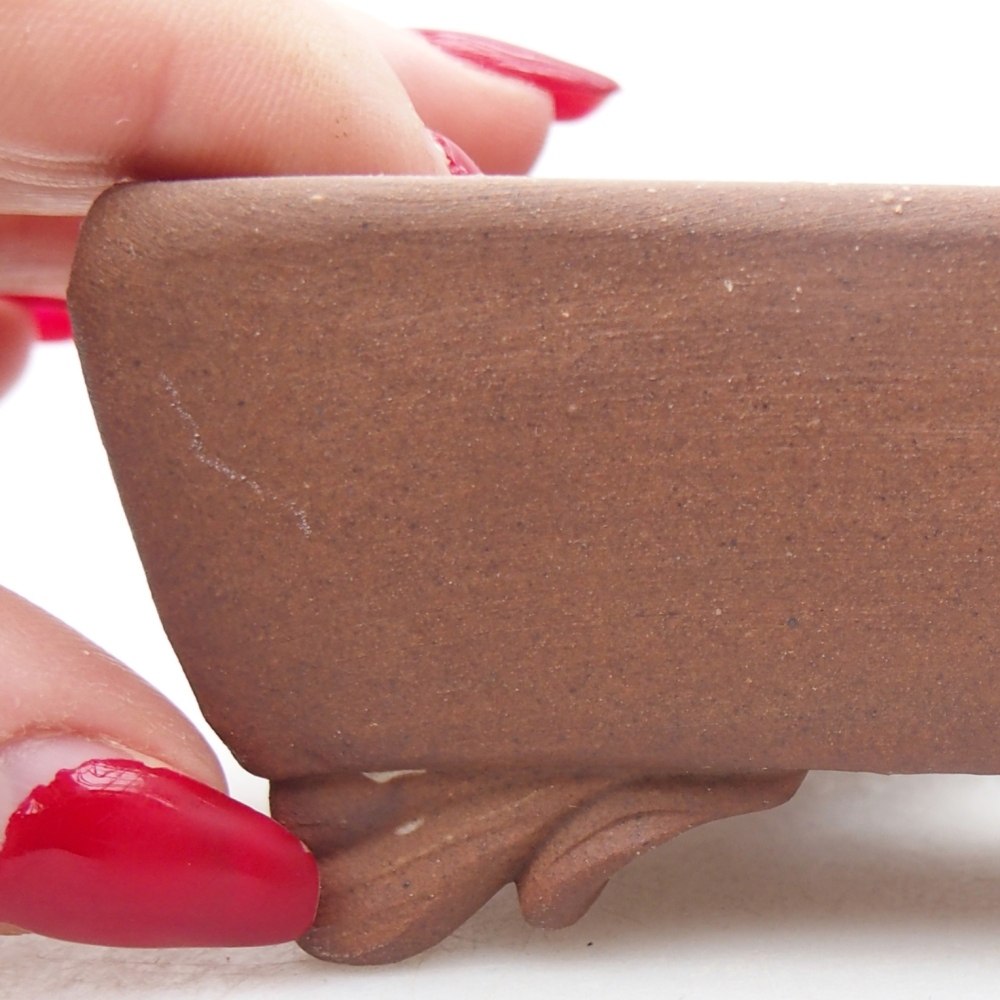 Ceramic bonsai bowl 10 x 8 x 4 cm, brown