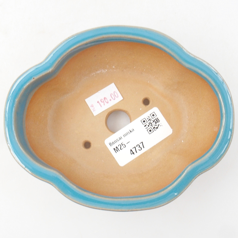 Ceramic bonsai bowl 12,5 x 10 x 4,5 cm, color blue
