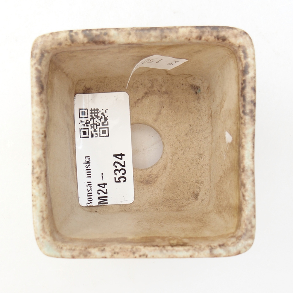 Ceramic bonsai bowl 6 x 6 x 4,5 cm, green color