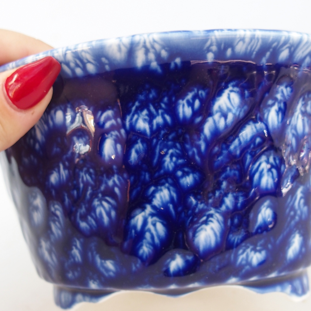 Ceramic bonsai bowl 16 x 16 x 8,5 cm, colour blue