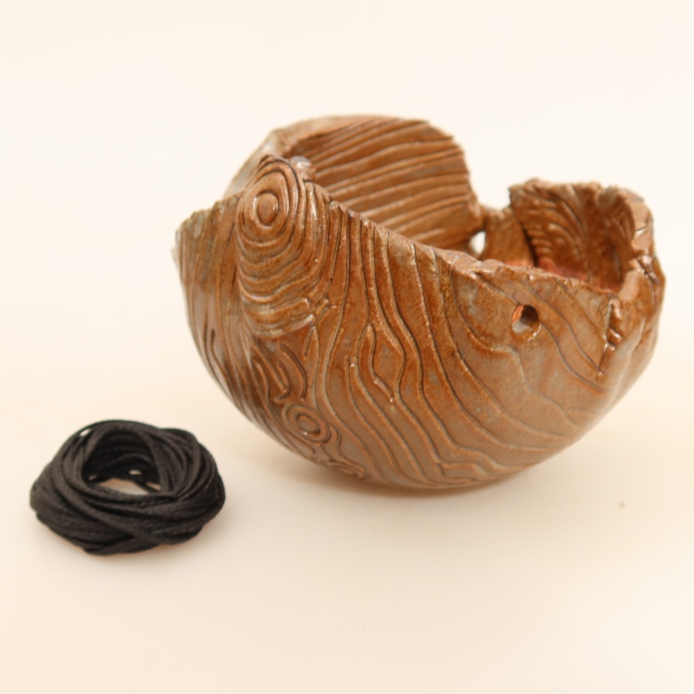 Ceramic Kokedama Pot, 10 x 10 x 7.5 cm, Brown