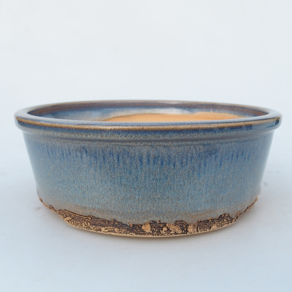 Ceramic bonsai bowl 17,5 x 17,5 x 6 cm, colour blue