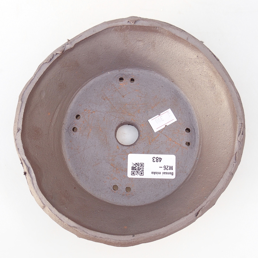 Ceramic bonsai bowl 17 x 17 x 5,5 cm, metal colour