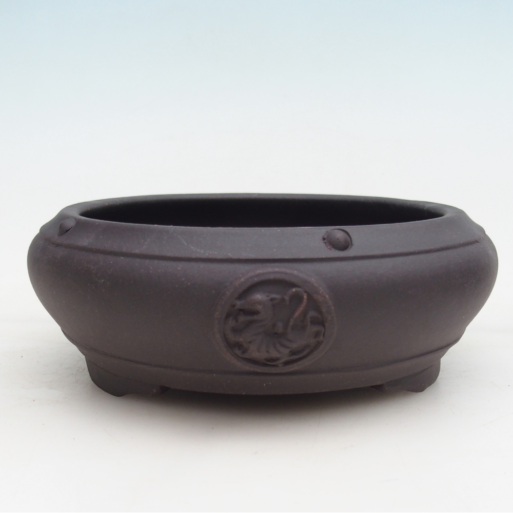Ceramic bonsai bowl 15,5 x 15,5 x 5 cm, colour black