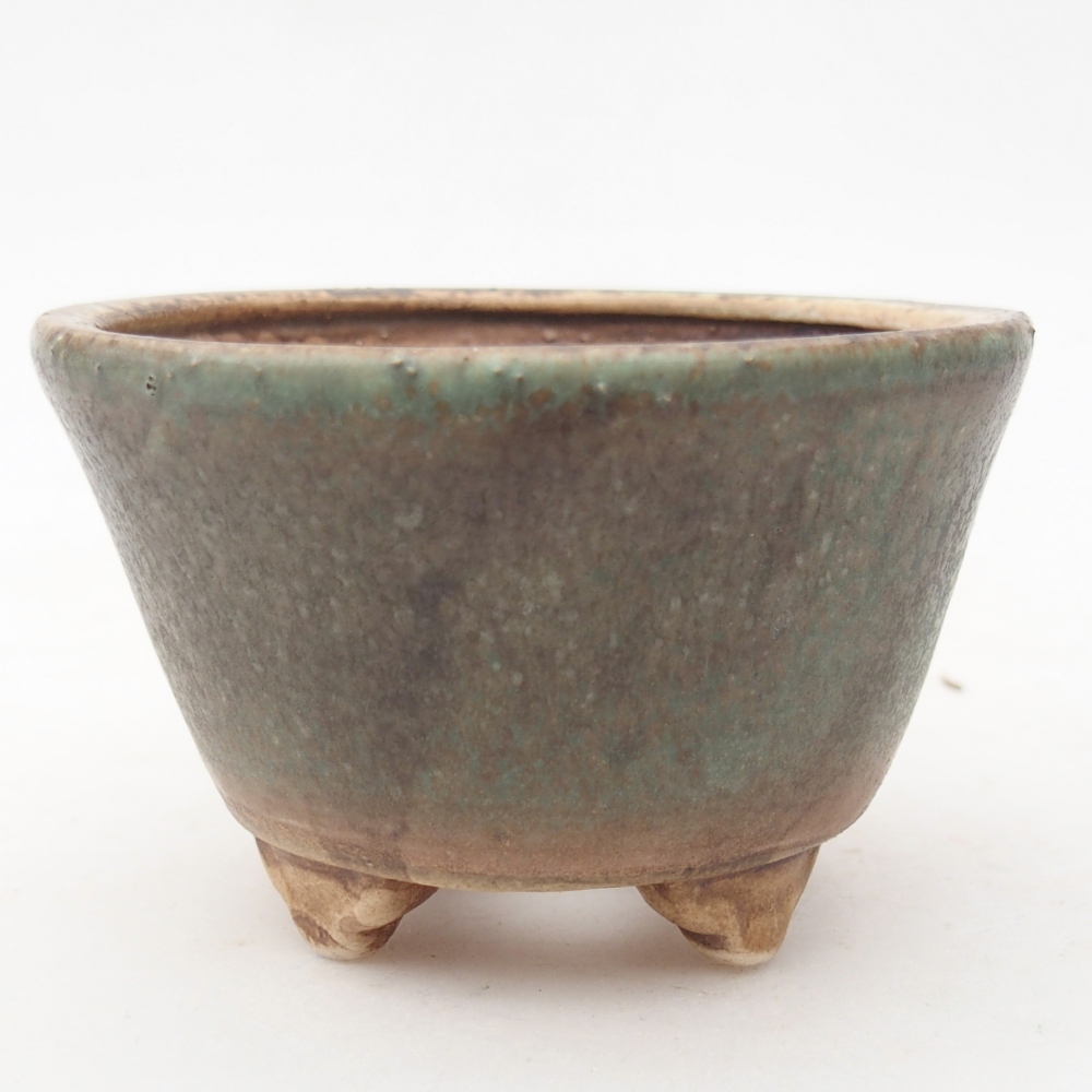 Ceramic bonsai bowl 8,5 x 8,5 x 5 cm, green