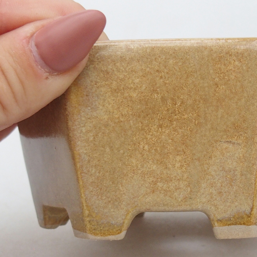 Ceramic bonsai bowl 10,5 x 9,5 x 5 cm, colour beige
