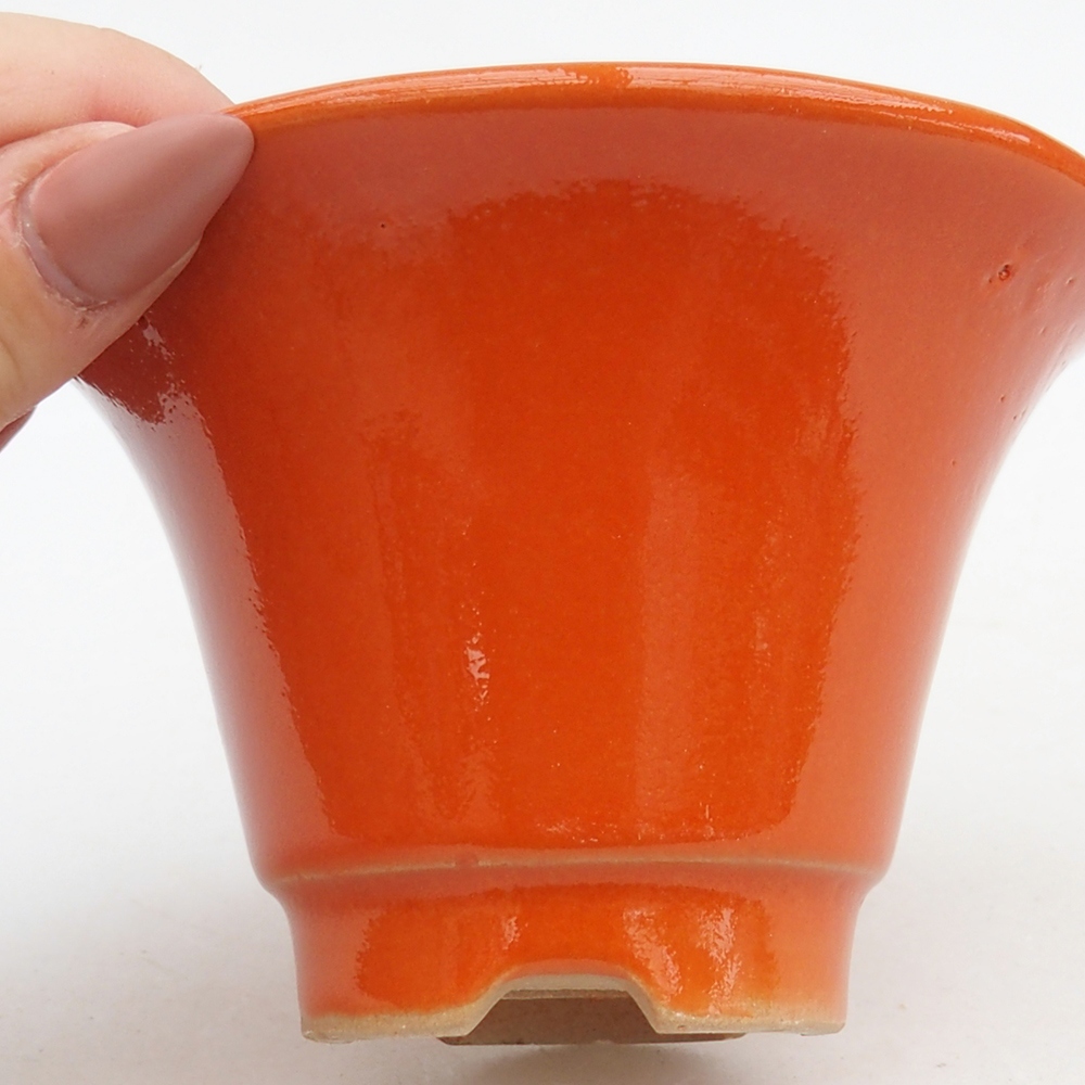 Ceramic bonsai bowl 10,5 x 10,5 x 7 cm, orange