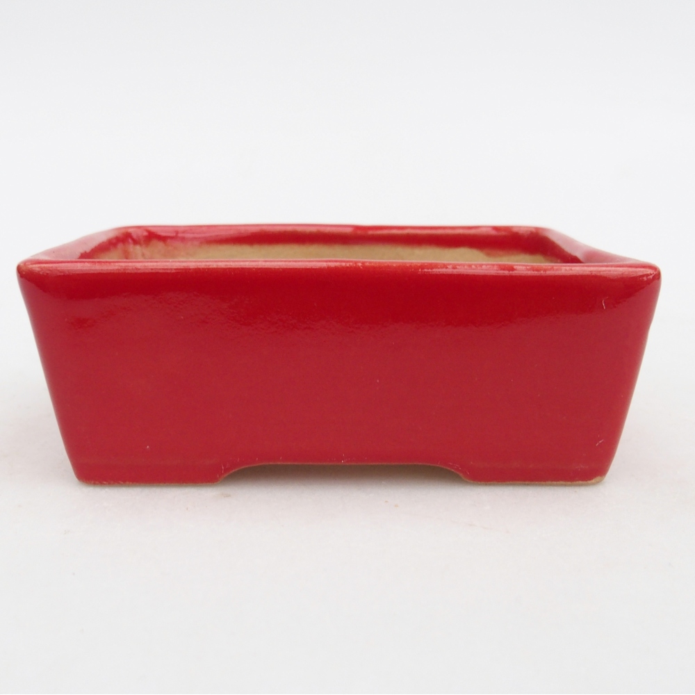 Ceramic bonsai bowl 9,5 x 7 x 3,5 cm, colour red