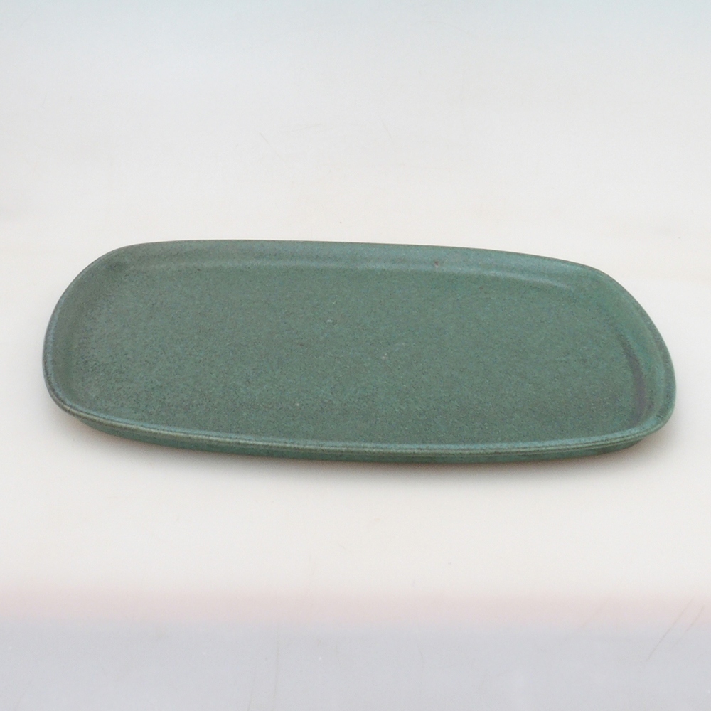 Ceramic saucer H10 - 34 x 23.5 x 1.5 cm - green