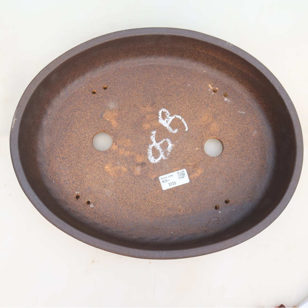 Ceramic bonsai pot, 38 x 30.5 x 8 cm, brown