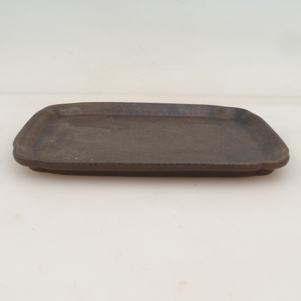 Ceramic saucer H50 - 18 x 13 x 1 cm - brown
