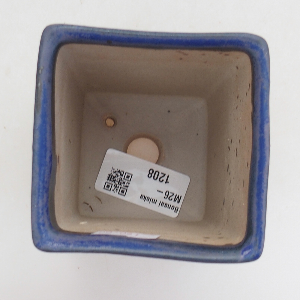 Ceramic bonsai bowl 7 x 7 x 9,5 cm, colour blue