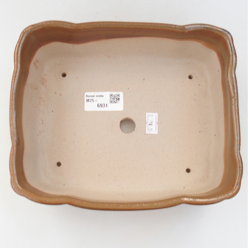 Ceramic bonsai bowl 20,5 x 17 x 7 cm, brown