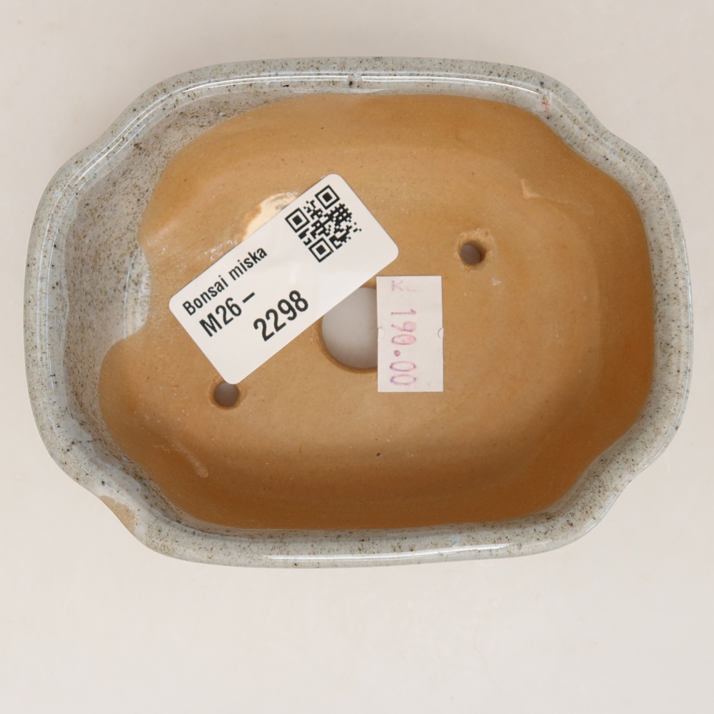 Ceramic bonsai pot, 10.5 x 8 x 4 cm, gray