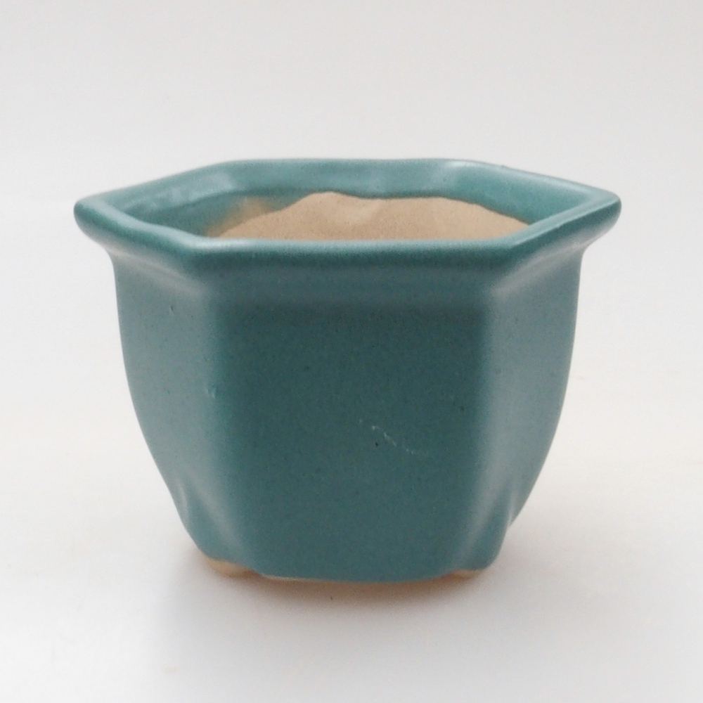 Ceramic bonsai bowl 6,5 x 6,5 x 5 cm, color blue